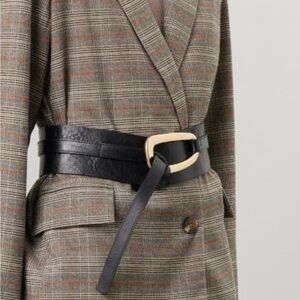 Zara Black Belt with Gold Buckle